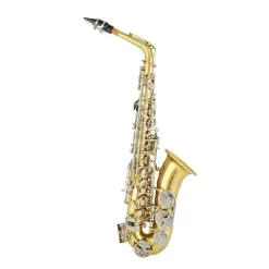 Saxofón Alto Dorado con llaves Niqueladas Olso Milan CX-WO14