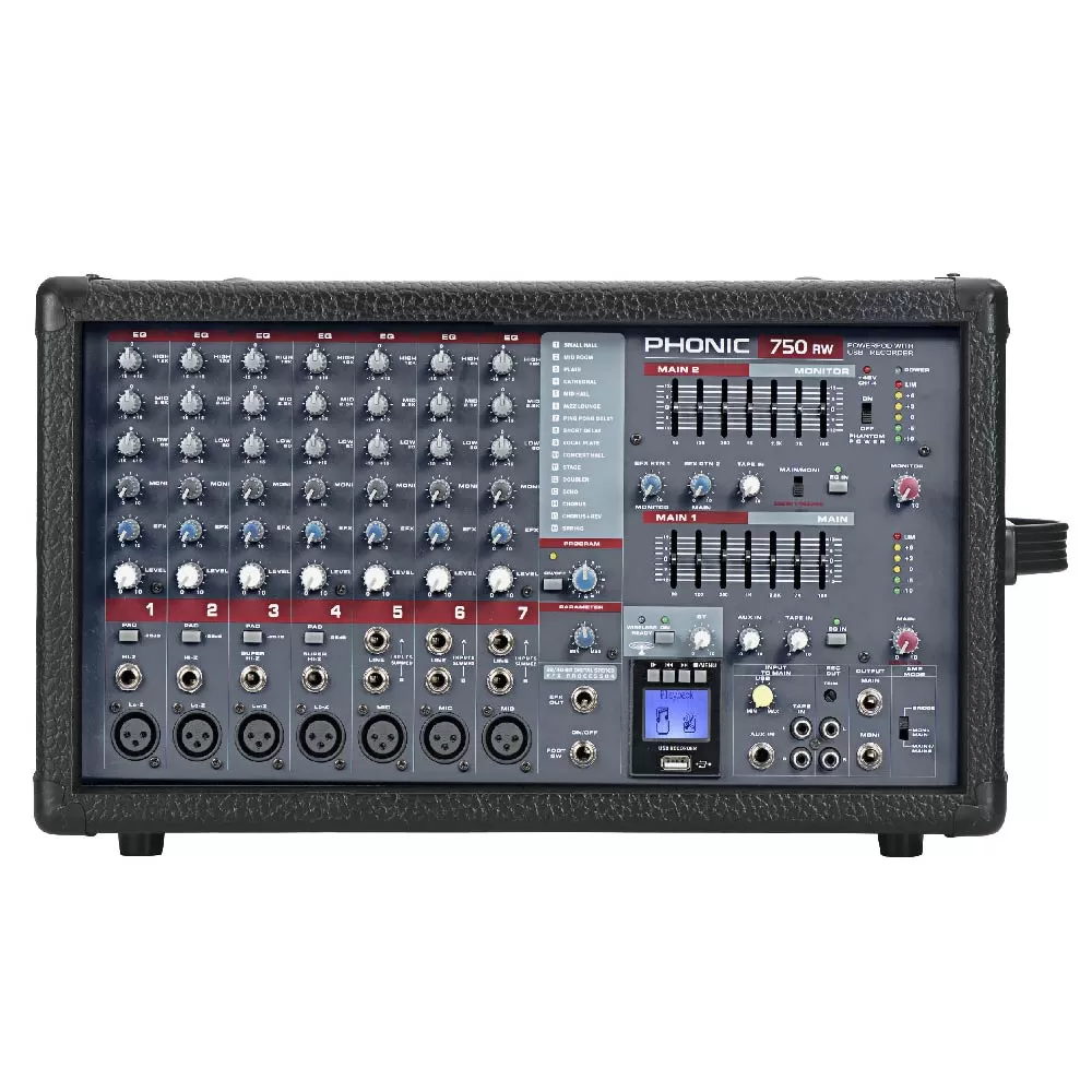 Mezclador Activo con Grabador USB y Bluetooth Phonic POWERPOD 750RW