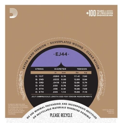 Cuerdas de Guitarra D’addario EJ-44 - Imagen 2
