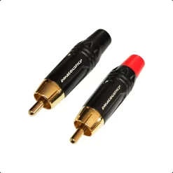 Plug RCA Negro y Rojo con Pin Dorado L&N LN-40-BK/R