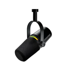 Micrófono híbrido con pedestal de mesa para podcast color Negro Shure MV7+-K-BNDL