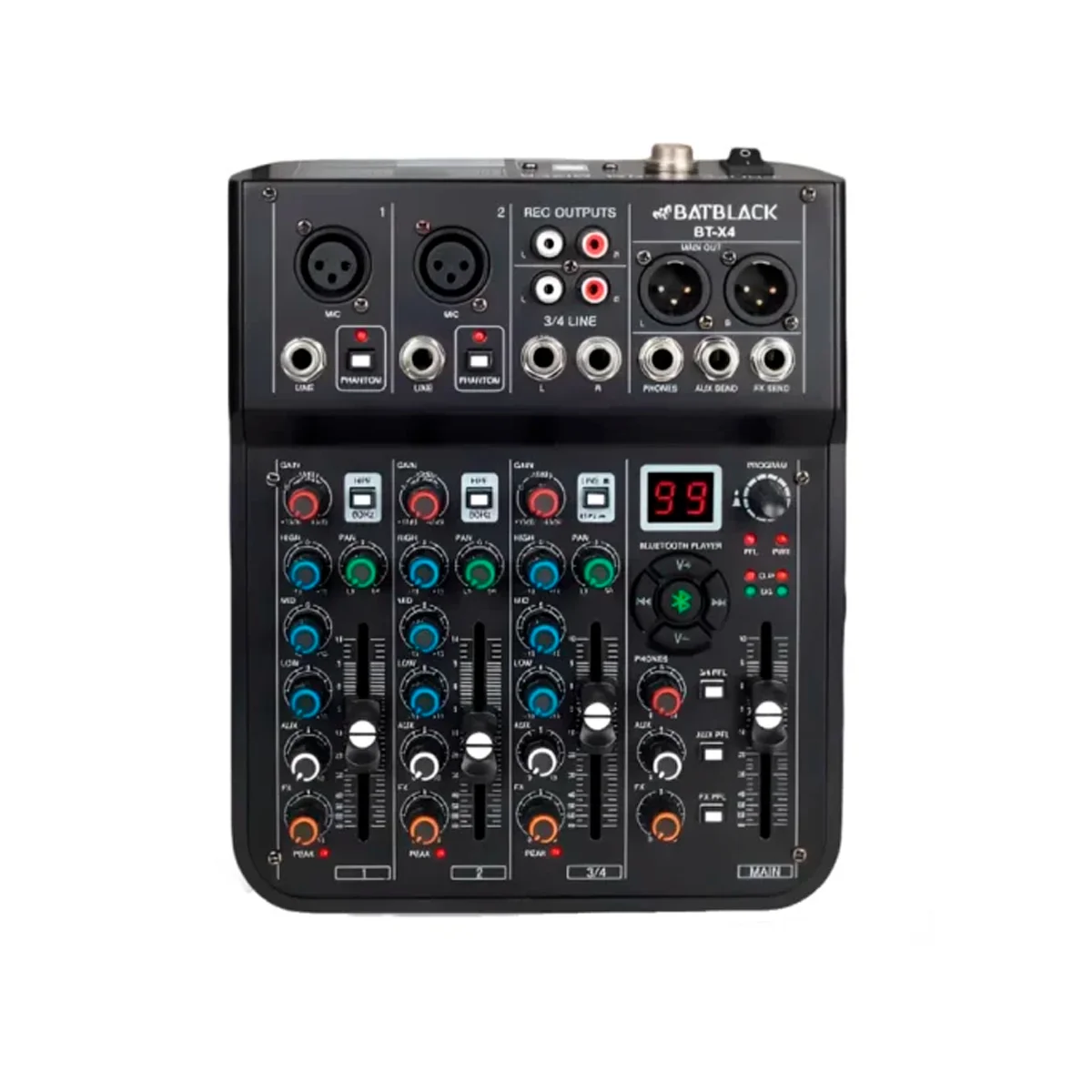 Mixer de 4 Canales BATBLACK BT-P4X