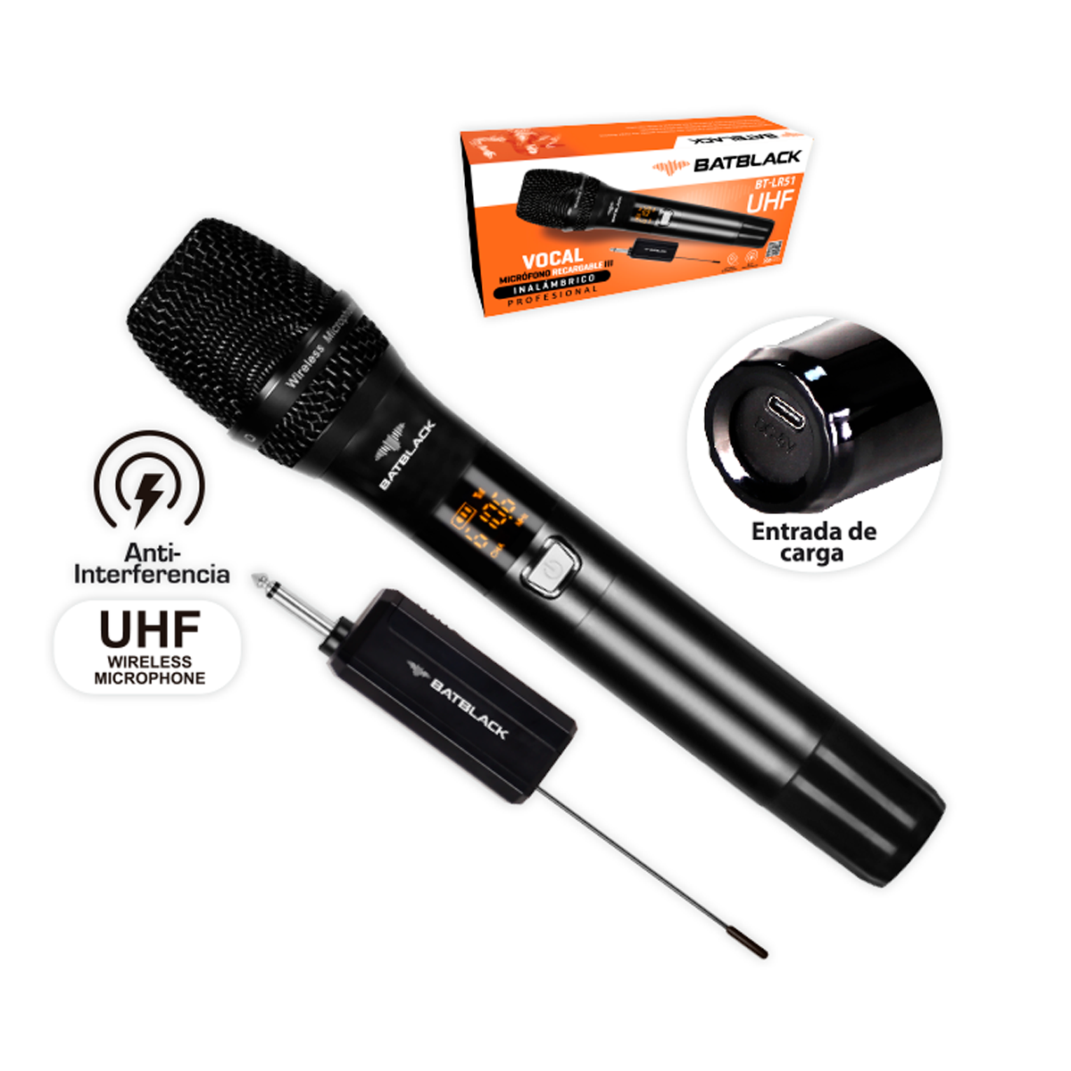 Microfono Inalambrico BATBLACK BT-LR51 - Imagen 2