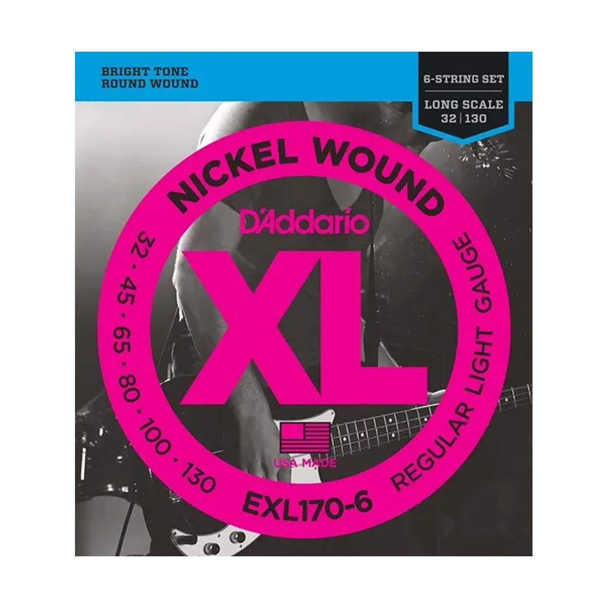 Set de Cuerdas de Bajo Electrico 6 cuerdas (32-130 ) D´ADDARIO EXL170-6